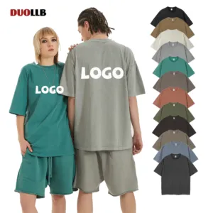 DUOLLB 최고 품질 코튼 산 세척 티셔츠 대형 레트로 미네랄 워시 tshirt 무거운 편안한 빈티지 t 셔츠