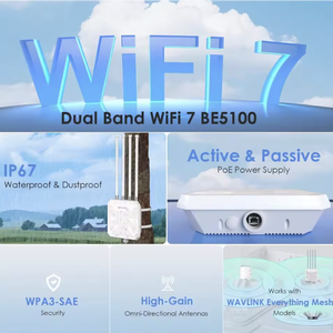 Wavlink BE5100 WiFi 7 Repeater POE Router กำลังส่งสูง กันน้ำ สำหรับภายนอกอาคาร 5G 2167Mbps 8 พอร์ต LAN รองรับ WDS/WPS WEP - Product Image 2