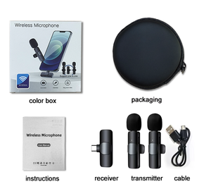 Micrófono Lavalier Inalámbrico Dual RTS K8, Profesional, con Cancelación de Ruido, Luces LED, Tipo C, para Teléfono Móvil <span class=keywords><strong>Android</strong></span> - Product Image 5