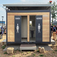 Cabine de toilettes mobiles modulaires publiques chinoises, bloc sanitaire extérieur, conteneur préfabriqué, douche d'ablation, toilettes portables
