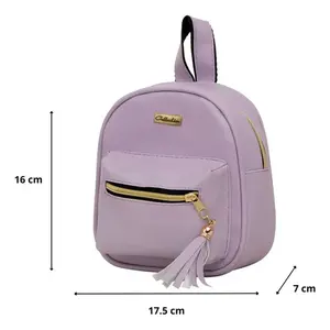 Mochila Fana Xara Lilac para niñas, mochila de día de estilo moderno con cierre de cremallera Oxford impermeable de 1 litro - Product Image 4