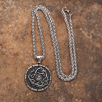 Collier Pendentif Serpent en Acier Inoxydable Style Viking pour Hommes, Bijoux Historiques du Monde Nordique, Prêt à Expédier