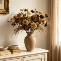 Bouquet de Gerberas Artificielles Orange en Gros, Fleurs de Gerbera en Soie Multi-têtes pour Mariage, Décoration Florale d'Automne pour la Maison