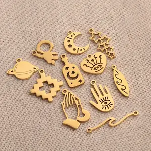 Hoyo Diy Stainless Steel Sun Moon Star Charms Pendant For Jewelry Making Earrings Necklace Bracelet Connector Accessories