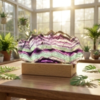 Tranche de fluorite arc-en-ciel naturelle polie, plaque de cristal pour la fabrication de bijoux, décoration intérieure, vente en gros, Feng Shui
