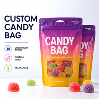 Sachet Doypack Personnalisé avec Logo, Fermeture Éclair Sécurisée Enfant et Fenêtre Transparente pour Bonbons Gélifiés et Emballage de Snacks