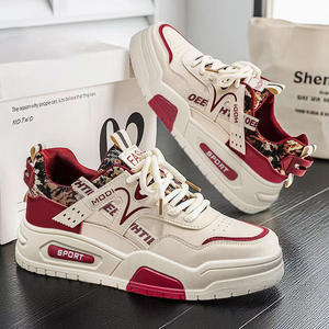 Chaussures pour femmes 2026 Nouveauté Chaussures décontractées pour jeunes Chaussures de skate plates en cuir pour hommes à semelle épaisse rehaussante Chaussures tendance - Product Image 3