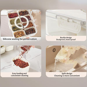 Boîtes de rangement rondes scellées en plastique, boîte à collation pour plateaux de collations portables avec couvercle et poignée - Product Image 3