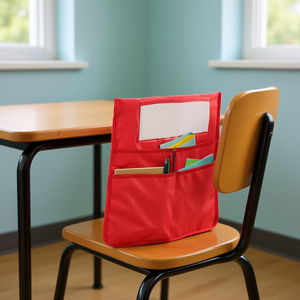 Pochette de chaise de classe avec porte-nom, organisateur de siège scolaire en tissu multicolore pour enfant - Product Image 2