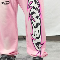 Pantalon de survêtement imprimé surdimensionné personnalisé pour hommes, survêtement, pantalon de survêtement épais délavé par le soleil, survêtement et sweat à capuche, ensemble 2 pièces pour hommes unisexe