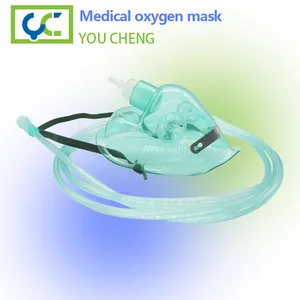 Фабричная изготовленная на заказ медицинская Расходная ПВХ одноразовая дыхательная медицинская кислородная маска для лица с трубкой