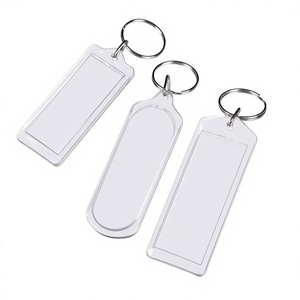 Manufacturer Acrylic Blank Custom LOGO Light Keychains for Promotion Lightweight Plastic Key Chains