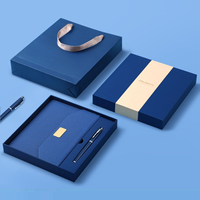 Agenda quotidien et mensuel personnalisé en cuir PU avec logo imprimé A5, carnet à couverture rigide, coffret cadeau
