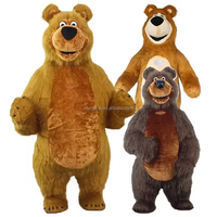 Efun quantité minimale de commande 1 PCS Costume Cosplay Ours Géant Gonflable à Fourrure Ours Brun Peluche Halloween Costumes Cosplay Mascotte Adulte Fursuit
