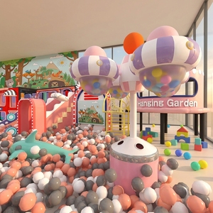 Aoleao Custom Pastel Carousel <b>Indoor</b> Playground Ball Pool <b>Slide</b> Climbing for Kids Soft Play High Capacity Commercial Use CE TUV - Product Image 1
