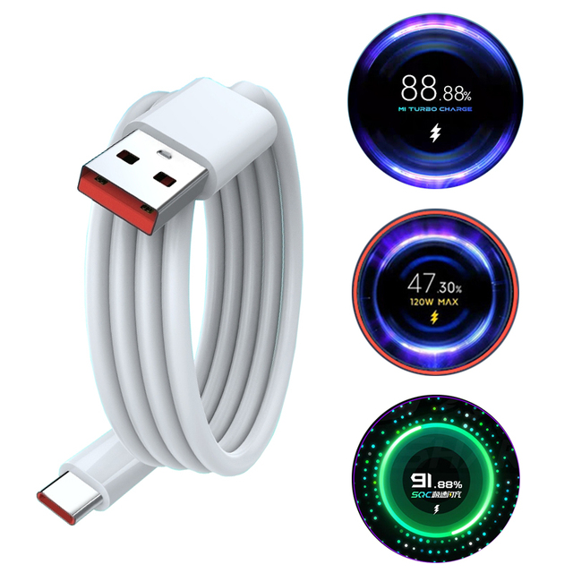 67W 55W 120W Charger for Xiaomi for Redmi Note 11 Pro+ 11T Pro Black Shark 4S Pro Fast Charging USB Type C Cable