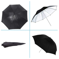 Parapluie Réflecteur de Studio Photo de 84 cm de Diamètre (33 pouces) Argent Noir Pliable pour Flash de Studio Diffuseur Speedlite