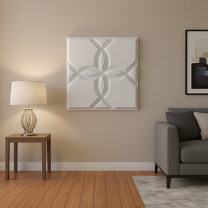 Paneles de Pared 3D de PVC de 11.81 x 11.81 Pulgadas, Florales, Blancos Mate, Decoración Moderna para Paredes Interiores - Product Image 2