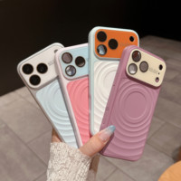 Coque de protection en TPU liquide effet peau ondulée avec blocs de couleur, compatible avec iPhone 18 Pro Max