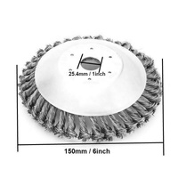 6 "brosse à mauvaises herbes fil d'acier coupe roue jardin tondeuse à gazon outil de tête de coupe d'herbe