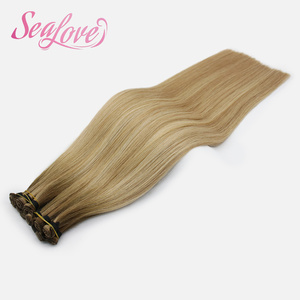 Extensioni per <span class=keywords><strong>capelli</strong></span> umani Genius Weft Double Drawn, 100% Remy, vergini, grezze russe, 100g, 20-22 pollici, annodate a mano - Product Image 4