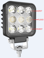 3.5 ''carré Led travail lumière antibrouillard conduite lumières 10-36 V POD Combo lumière 27W 2100lm E-mark étanche pour tout-terrain 4*4 ATV UTV