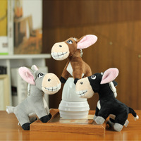 Porte-clés en peluche âne souriant personnalisé en gros, poupée en peluche dessin animé, pendentif de sac à dos, décoration animale mignonne, cadeau