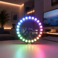 Placa de Anillo LED RGB ESP32-C3, Círculo de Luz WS2812B Direccionable de 24 Píxeles con Controlador Integrado, Modificación de Caja de PC, Iluminación Ambiental DIY