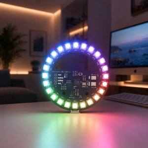 Placa de Anillo LED RGB <span class=keywords><strong>ESP32</strong></span> C3, Círculo de Luz WS2812B Direccionable de 24 Píxeles con Controlador Integrado para Modificación de Cajas de PC, Iluminación Ambiental DIY - Product Image 2