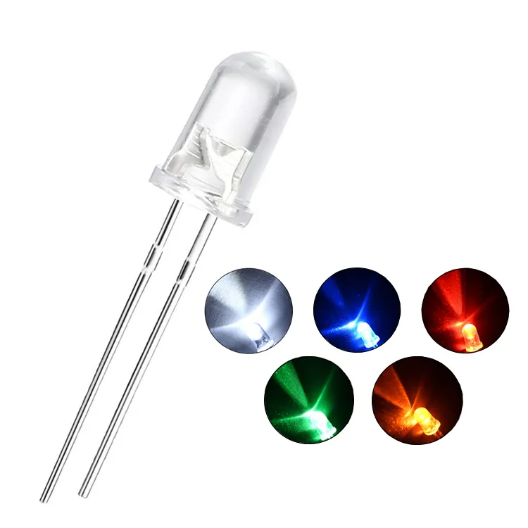 Alta luminosità 5mm led diodo 3mm 8mm 10mm bianco rosso blu verde giallo RGB cappello ovale led diodo emettitore di luce