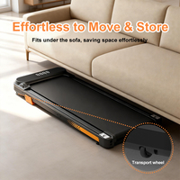 Tapis de course pliable portable en acier TheNeat 2-en-1 2,5 CV ultra-silencieux, plage de vitesse 1-6 km/h, inclinaison manuelle, télécommande, LED
