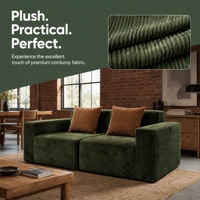Canapé compact en tissu velours côtelé, livré en boîte, à montage rapide, pour OEM de meubles