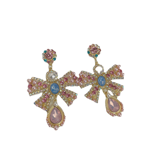 Pendientes de Gota de Agua con Lazo Rosa, Diseño Exquisito y Elegante 2026, Pendientes de Lujo Personalizados para Mujer, Joyería de Moda - Product Image 6