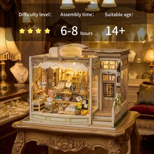 IIECREATE 2026 Nouvelle maison de poupée en bois, magasin de bijoux, maison miniature, puzzle 3D en bois DIY K-1086, l'histoire de la vitrine - Product Image 4