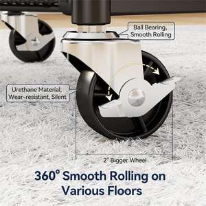 Chariot roulant en métal à 3 niveaux avec panier en maille Office Art Laundry Pantry Kitchen Utility Vegetable Fruit Organizer Storage - Product Image 5