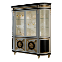 Meubles de salon de luxe classiques haut de gamme armoire de bar à vin en placage de bois brun grande armoire de stockage de vin en verre et en bois