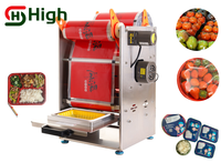 Machine à sceller les plateaux alimentaires Machine à sceller les plateaux en plastique Machine à sceller manuelle de table Récipient en plastique Boîte à lunch Emballage Machine à sceller