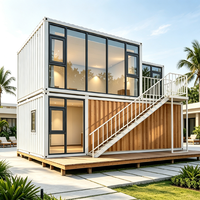 Maison conteneur préfabriquée en kit à installation facile avec murs en verre pour bureau, bâtiment ou villa de vacances - Vente en gros