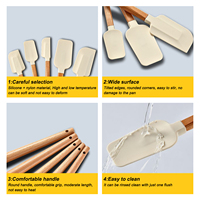 Spatule de pâtisserie professionnelle en silicone avec manche en bois, résistante aux hautes températures, pour crème et gâteaux, lavable au lave-vaisselle, usage domestique