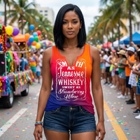 T-shirt personnalisé pour le Mardi Gras, débardeur imprimé dégradé décontracté pour femmes et hommes, gilet de fête, festival, vente en gros