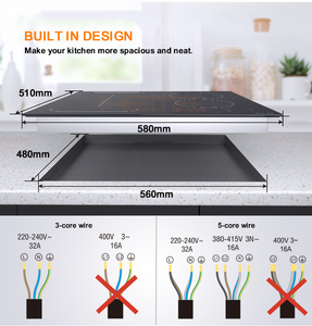 Giải phóng mặt bằng bán 60cm cảm ứng HOB với núm từ CB loại thanh trượt điều khiển 4 khu điện đung cho hộ gia đình - Product Image 4