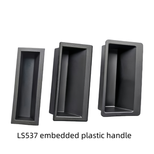 Pegangan Tersembunyi Plastik Nylon PA Hitam LS537-1 LS537-2 LS537-3 untuk Lemari, Pegangan Terpasang untuk Pintu Lemari dan Laci - Product Image 2