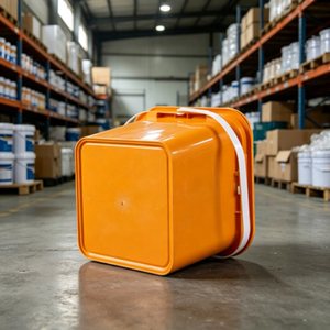 Square Plastic Pail with <b>Lid</b> & Handle Heavy Duty PP Square Bucket <b>for</b> <b>Paint</b> Coating Chemical Storage - Product Image 5