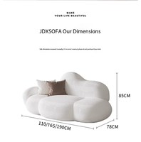 Canapé nuage de style crème minimaliste nordique, confortable et décontracté, pour salon, hôtel, chambre, appartement