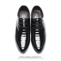 Chaussures habillées formelles pour hommes 2021, à lacets, en cuir verni noir, pour le bureau et la carrière, toutes saisons, type Oxford, semelle intermédiaire en EVA, semelle extérieure en caoutchouc