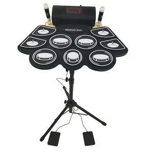 Factory wholesale convenient Bluetooth hand-rolled drum kit adult built-in battery double horn percussion instruments