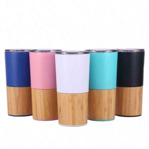 Stainless Steel Tumbler With Bamboo Base Double Wall Vacuum Insulated Travel Mug For <b>Hot</b> Cold <b>Drinks</b> 12-24 Hours - Product Image 1