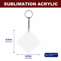 Großpackung Umweltfreundliche Recycelbare Langlebige Blanko-Sublimations-Acryl-Schlüsselanhänger Wärmeübertragung Bedruckbare Transparente Schlüsselringe