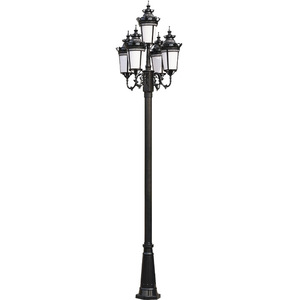 Lampadaire de jardin extérieur en fer, LED blanc chaud, abat-jour en verre, IP54, AC 220V, garantie 10 ans, alimenté par énergie solaire, détecteur de mouvement, intensité variable - Product Image 3