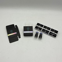Échantillonneurs cosmétiques en feuille d'or pour 2 flacons de peptides de 10 ml avec plateau à 2 compartiments de 10 ml et emballage en boîte